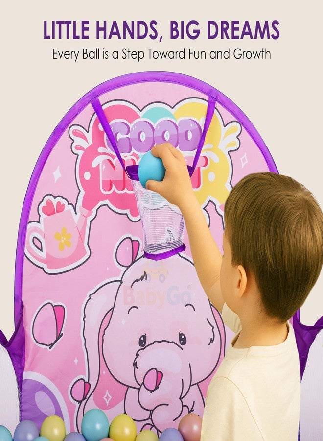 بيبي جو حوض كرات كرة السلة على شكل فيل من بيبي جو للأطفال، خيمة لعب للأطفال من عمر سنتين فما فوق، حوض كرات للأطفال، واسع، خفيف الوزن، محمول وسهل التركيب (بدون كرات) - Image 5